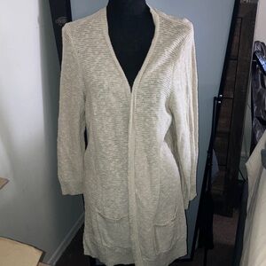 LOFT Cream Knit Cardigan